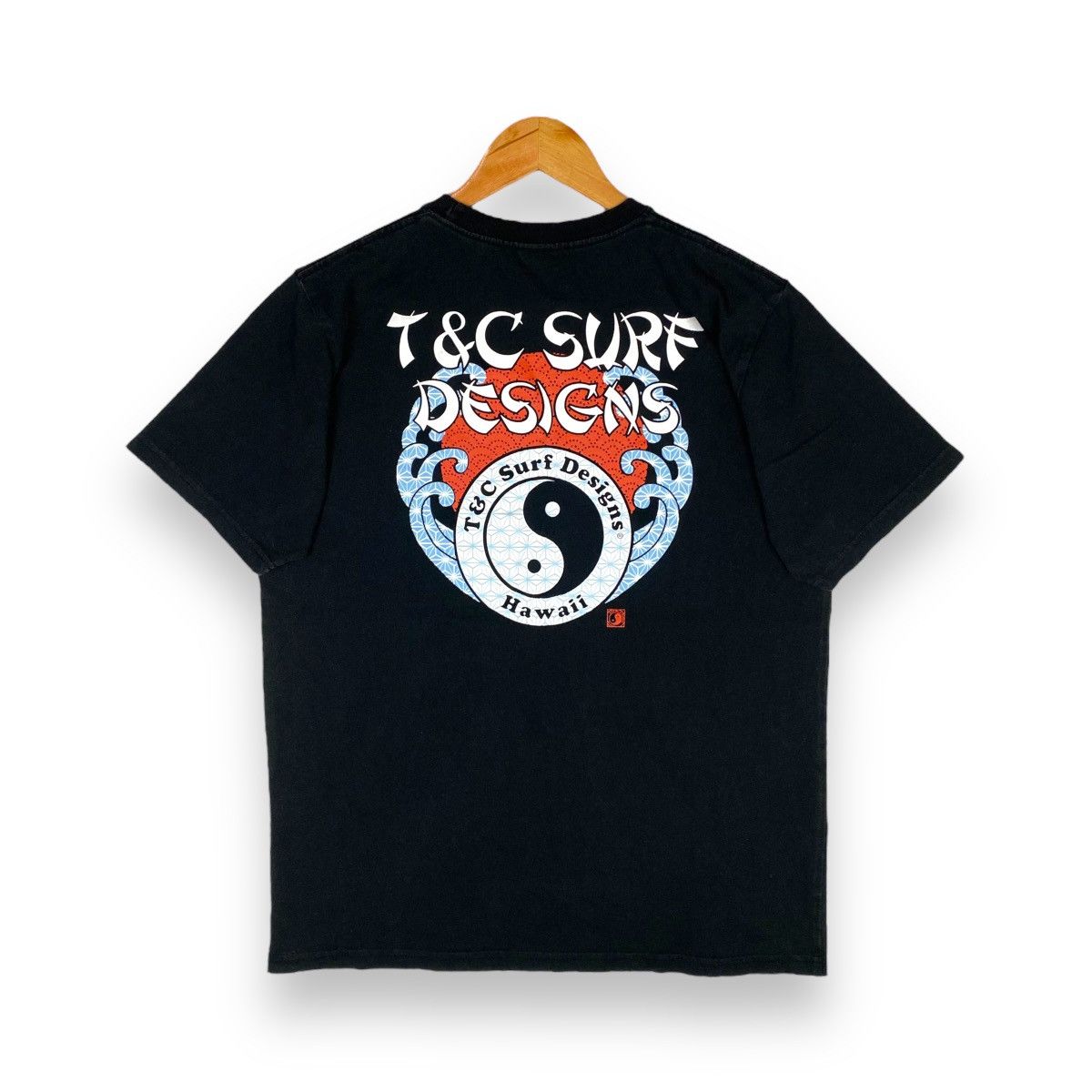 Vintage Vintage T&C SURF DESIGNS Japanese Wave Graphic Surf Tee