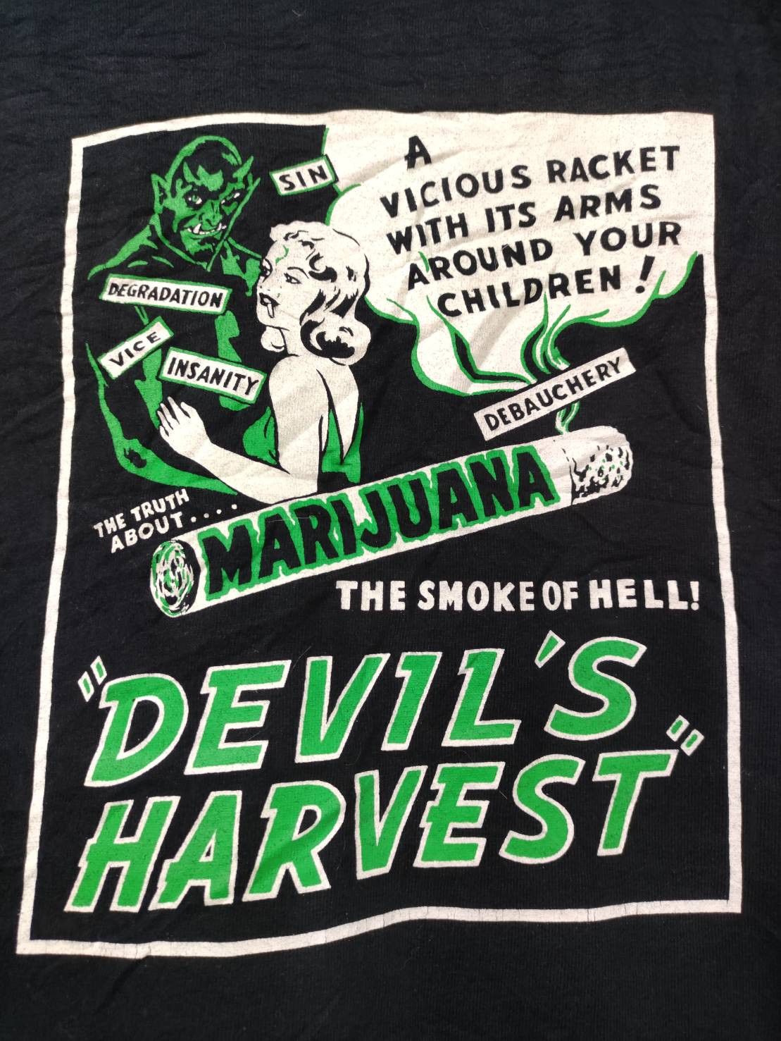 Vintage Vtg 00's Devil's Harvest Movie Marijuana The Smoke of Hell Size US XL / EU 56 / 4 - 3 Thumbnail
