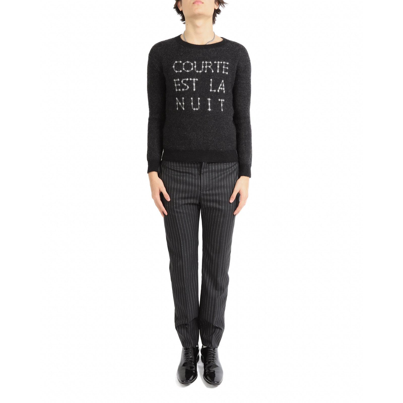 Saint Laurent Paris FW19 ,,Courte Est La Nuit'' Intarsia Knit in Wool Size US S / EU 44-46 / 1 - 7 Thumbnail