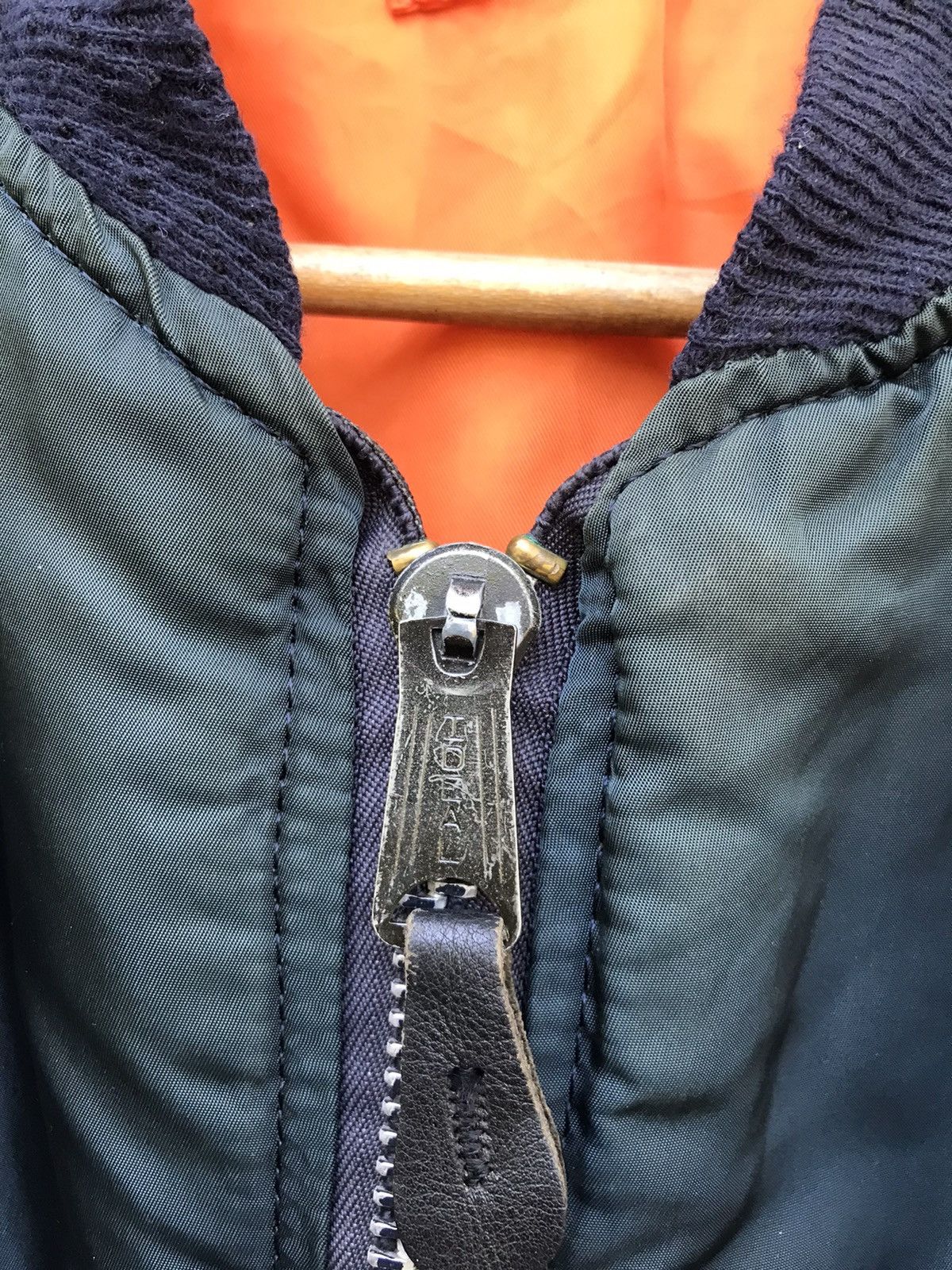 RARE VINTAGE 70s ALPHA INDUSTRIES MA1 BOMBER IDEAL ZIPPER