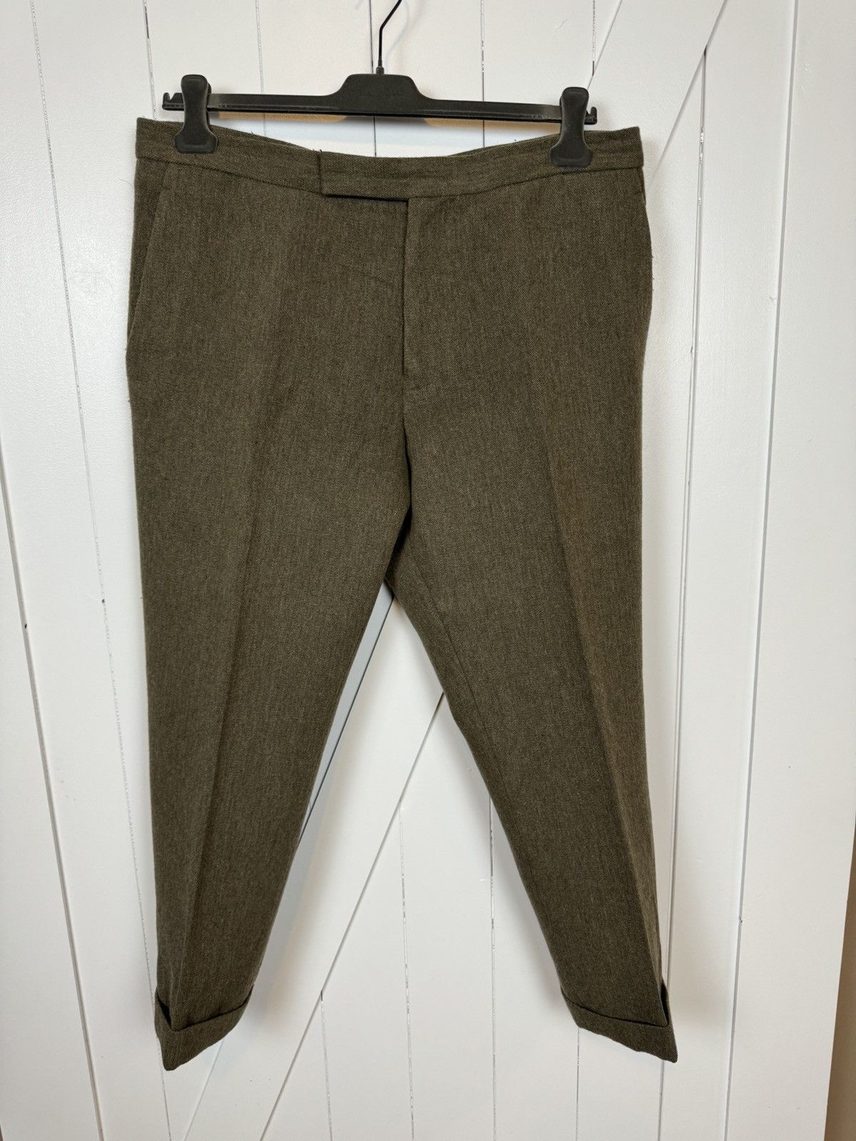 Haider Ackermann Haider Ackermann tweed olive green trousers sz 54 Size US 38 / EU 54 - 1 Thumbnail