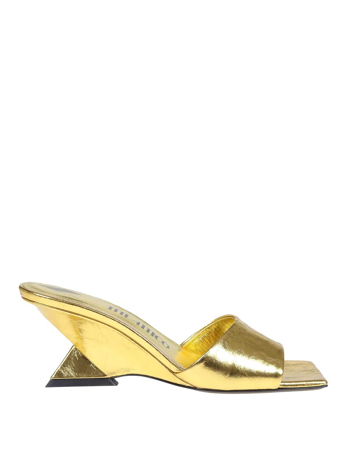 The Attico o1mle0526 Cheope Mules in Gold Size US 10 / IT 40 - 1 Thumbnail