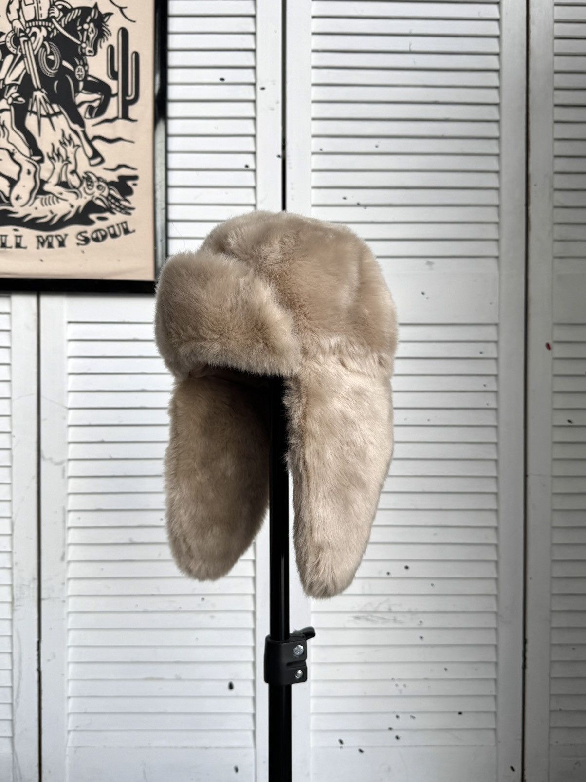 Vintage Vintage Centro Faux Fur Ushanka Trapper Hat Beige Size ONE SIZE - 1 Thumbnail
