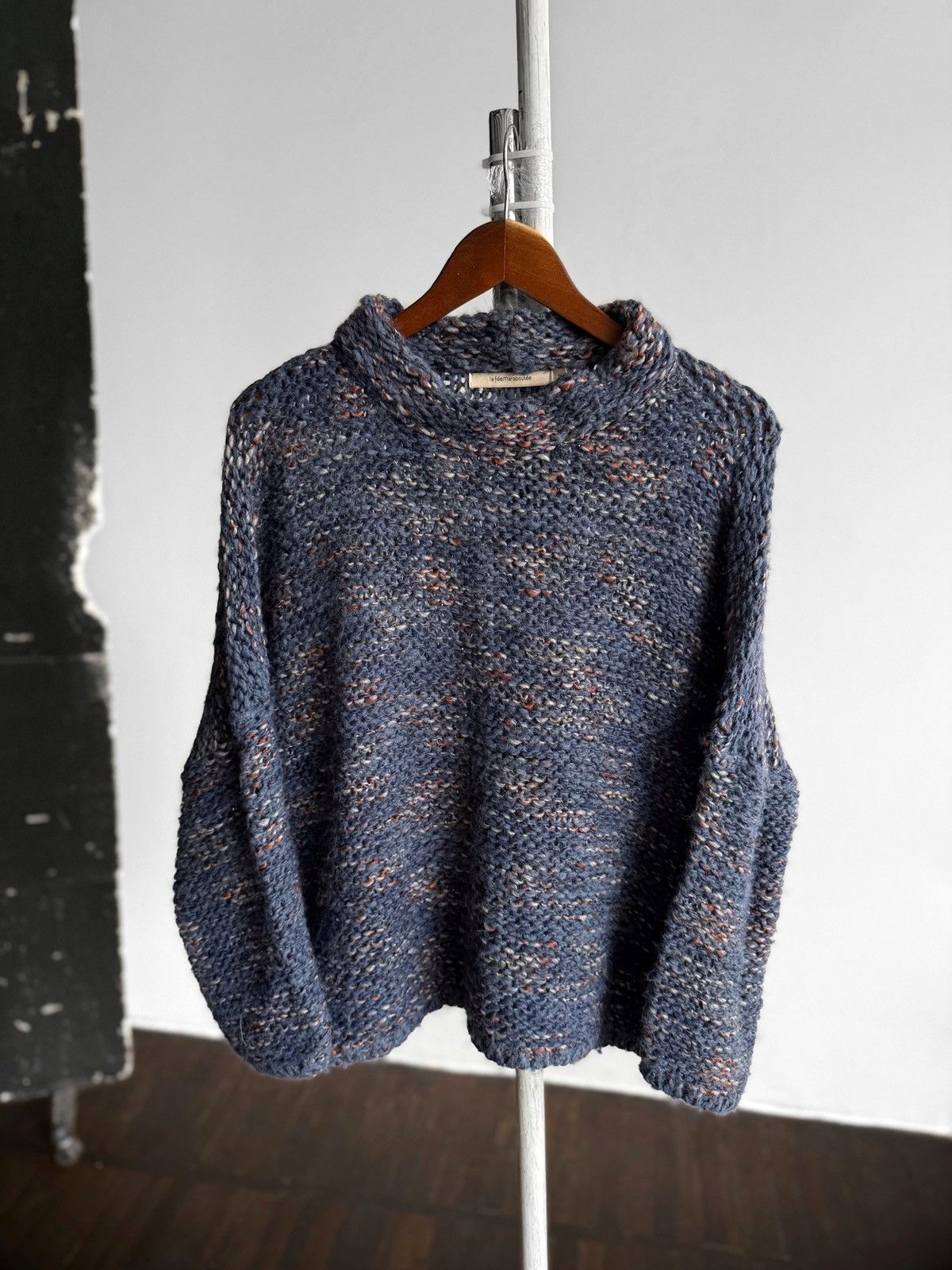 Other La Fee Maraboutee Womens Blue Chunky Knit Wool Blend Sweater Size M / US 6-8 / IT 42-44 - 4 Thumbnail