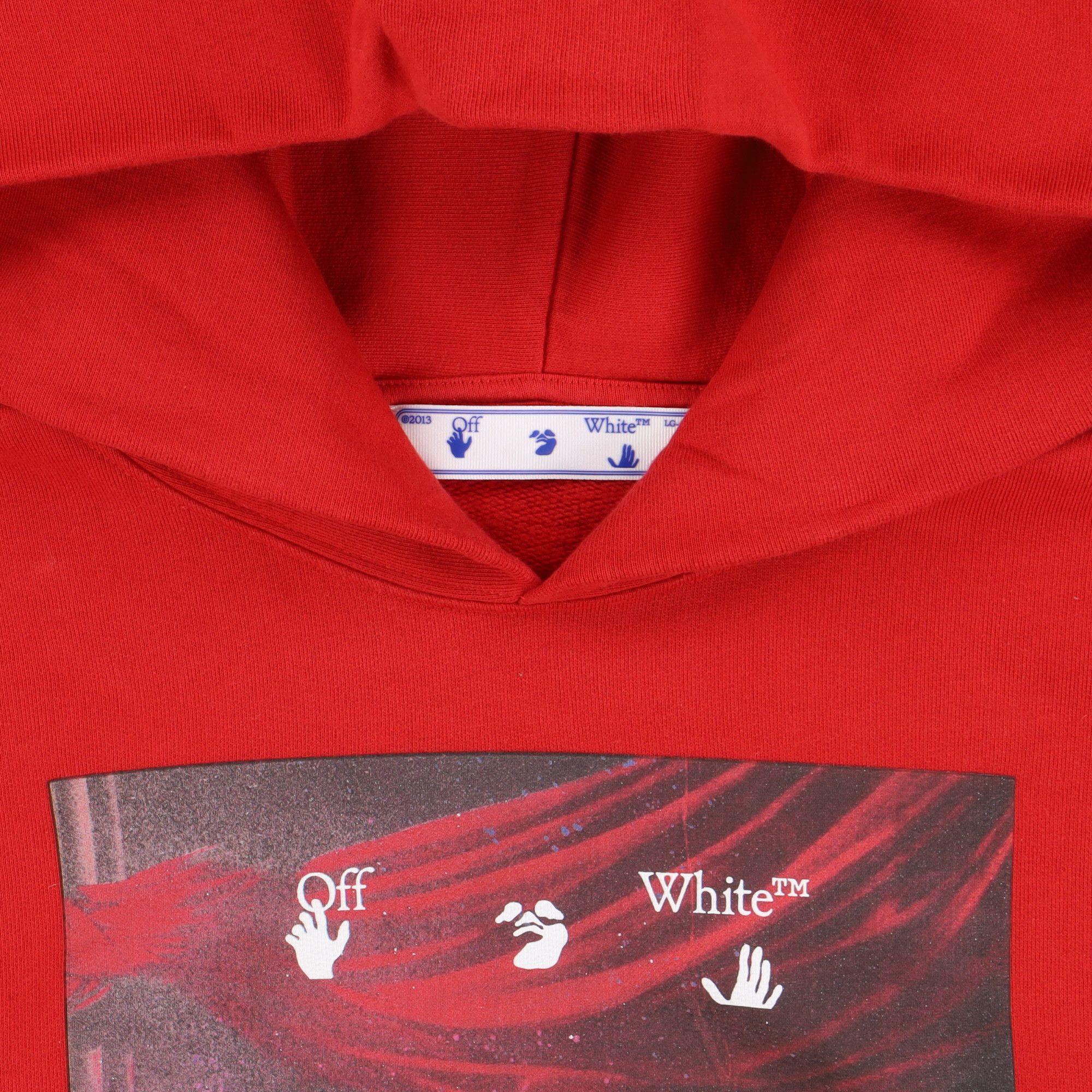 Off-White Red Sprayed Caravaggio Arrows Hoodie Size XXL / US 16-18 / IT 52-54 - 3 Thumbnail