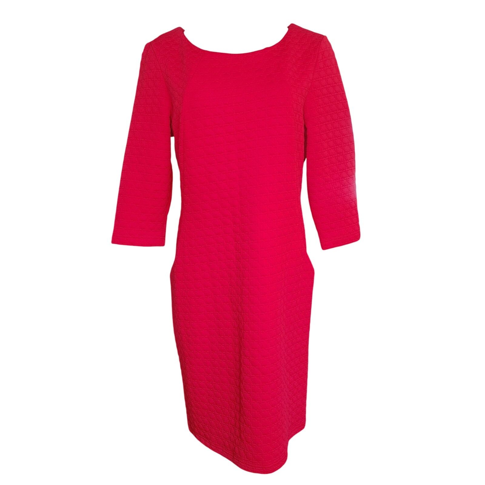 Other Sharagano Women's 14 Hot Pink Long Sleeve Dress w/ Pockets! Size XL / US 12-14 / IT 48-50 - 1 Thumbnail