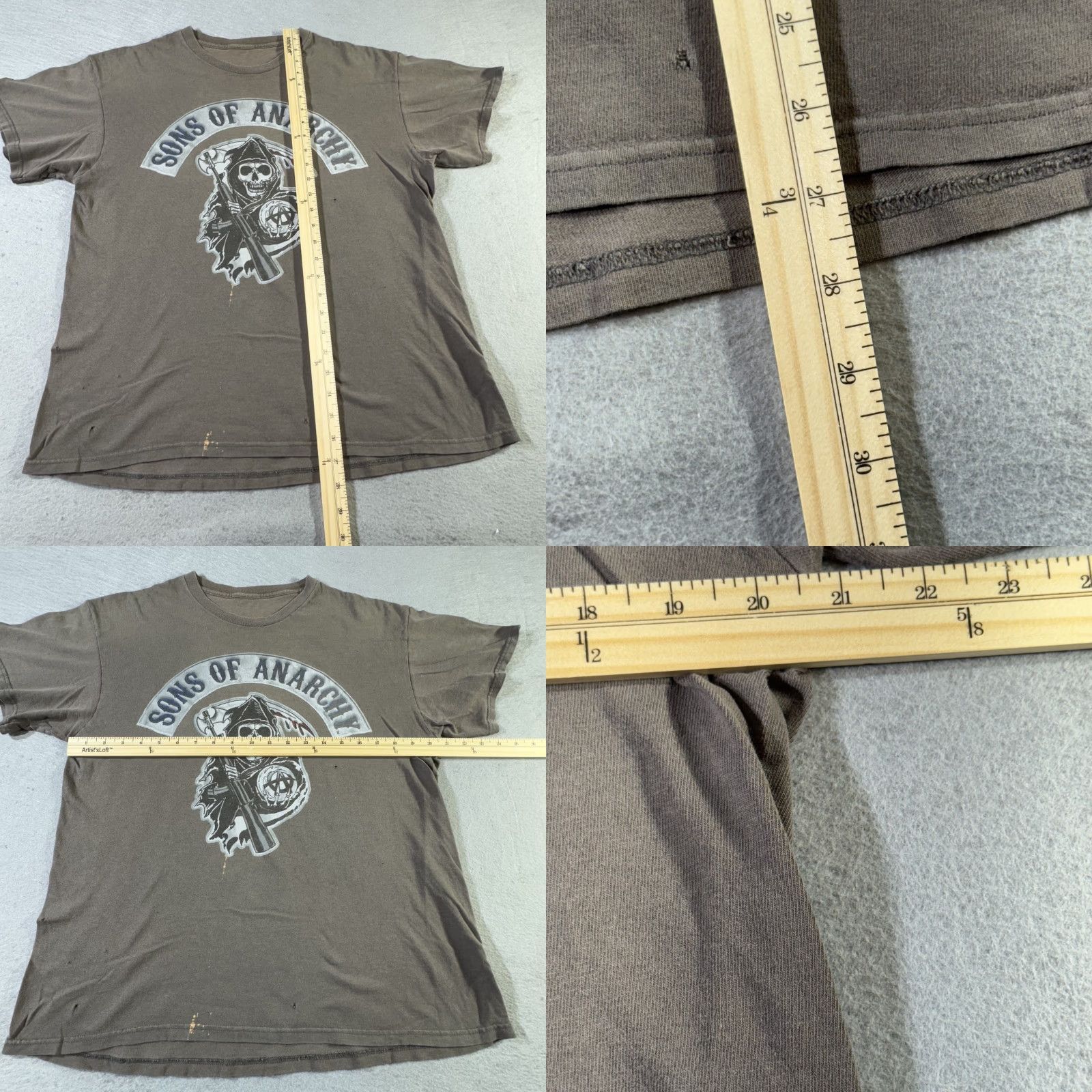 Vintage Sons of Anarchy Shirt Mens Large Brown Distressed Reaper Graphic TV Show Tee Size US L / EU 52-54 / 3 - 8 Thumbnail