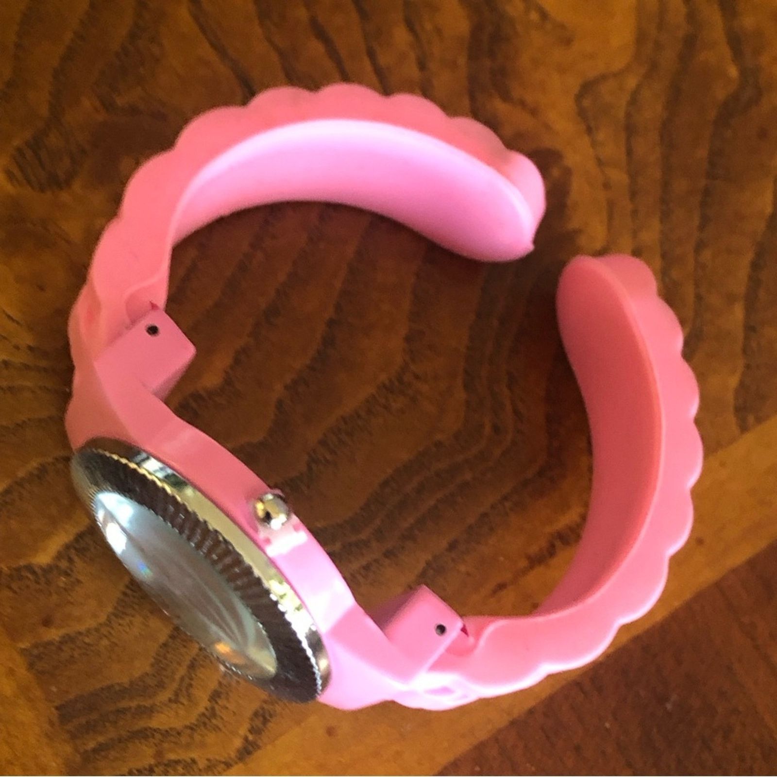 Geneva Ladies Geneva bubblegum pink soft silicone cuff watch Size ONE SIZE - 5 Thumbnail