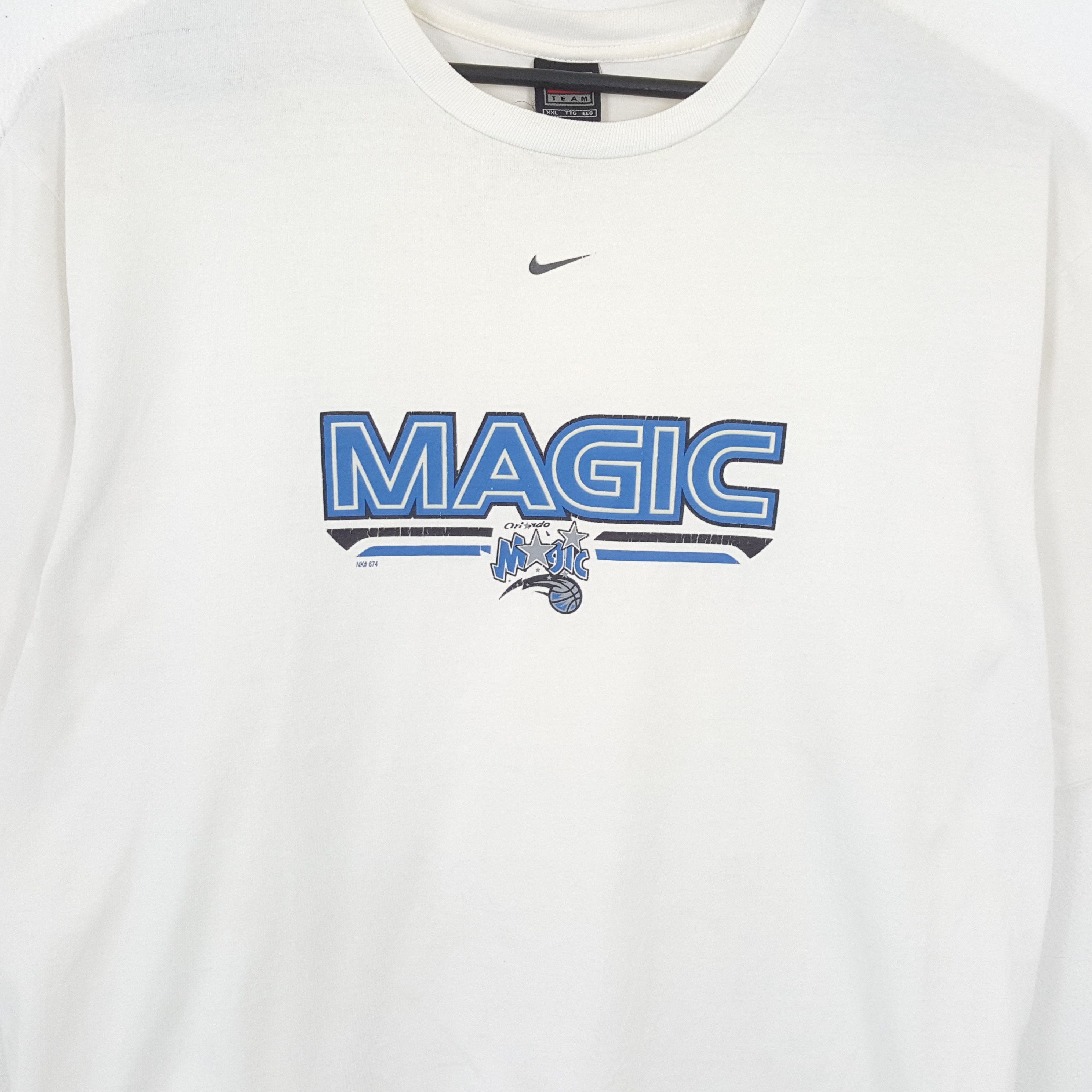 NBA × Nike × Vintage NIKE MAGIC ORLANDO Basketball NBA Center Logo Design Tshirt Size US XXL / EU 58 / 5 - 2 Thumbnail