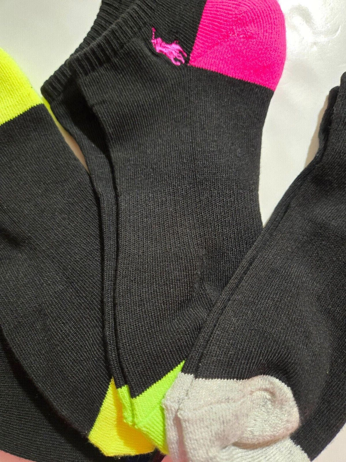 Polo Ralph Lauren Polo Ralph Lauren Low Cut Socks Black Multicolor 4 pack NWT Size ONE SIZE - 4 Thumbnail