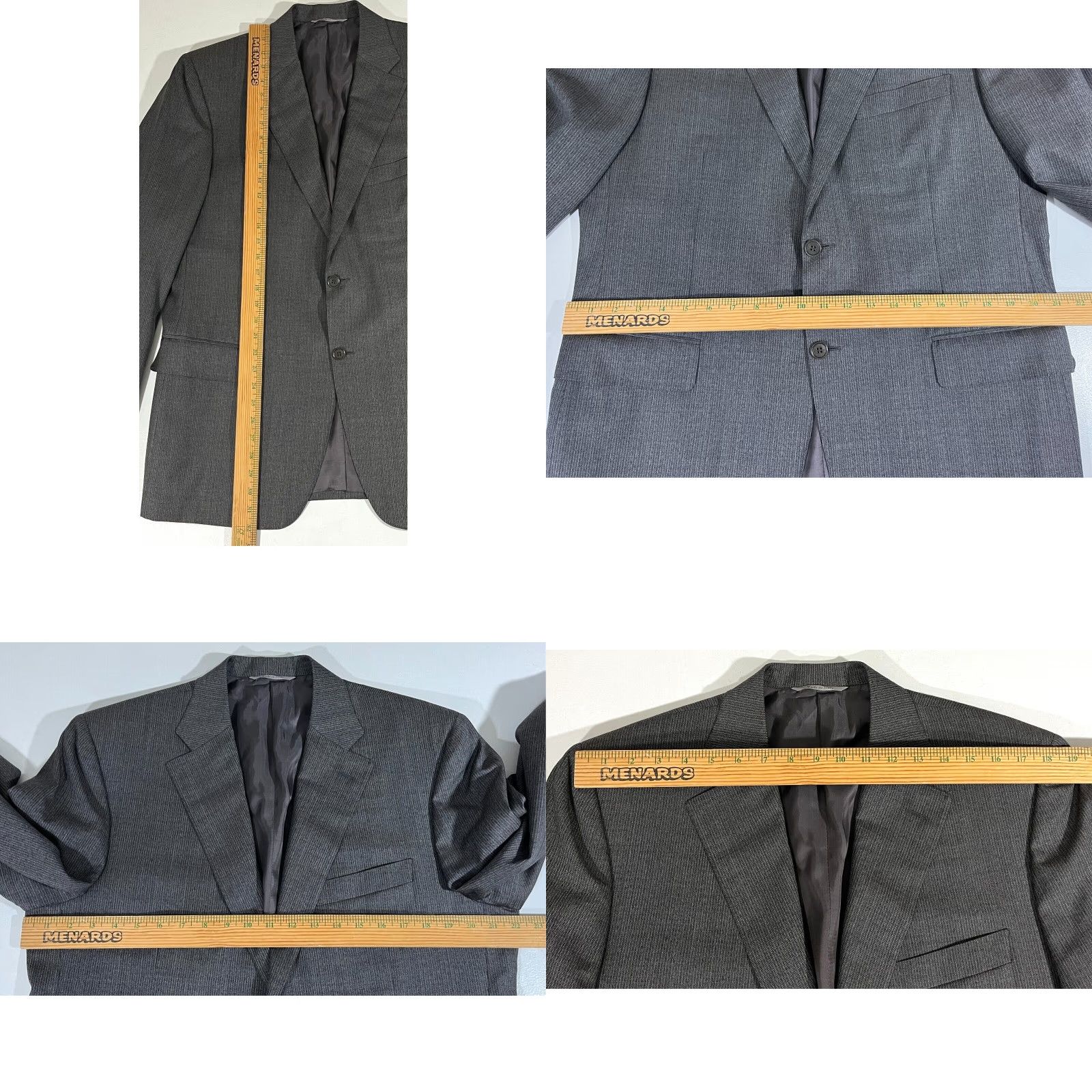 Canali Canali Men’s Two-Button Sport Coat Jacket Wool Made in Italy Gray 44R Regular Suit Coat Mens Dress Jacket Size 44R - 9 Thumbnail