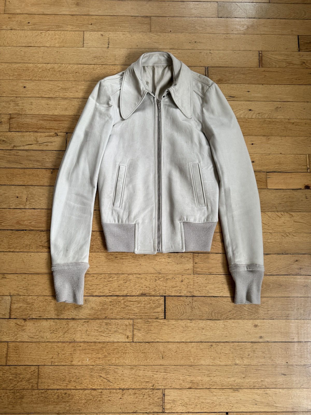 Rick Owens Rick Owens White/Cream Leather Jacket (Rare) Size US M / EU 48-50 / 2 - 1 Thumbnail
