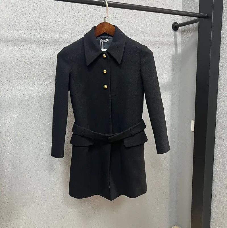 Miu Miu Miu Miu Black Wool Women's Coat 0089 Size M / US 6-8 / IT 42-44 - 1 Thumbnail