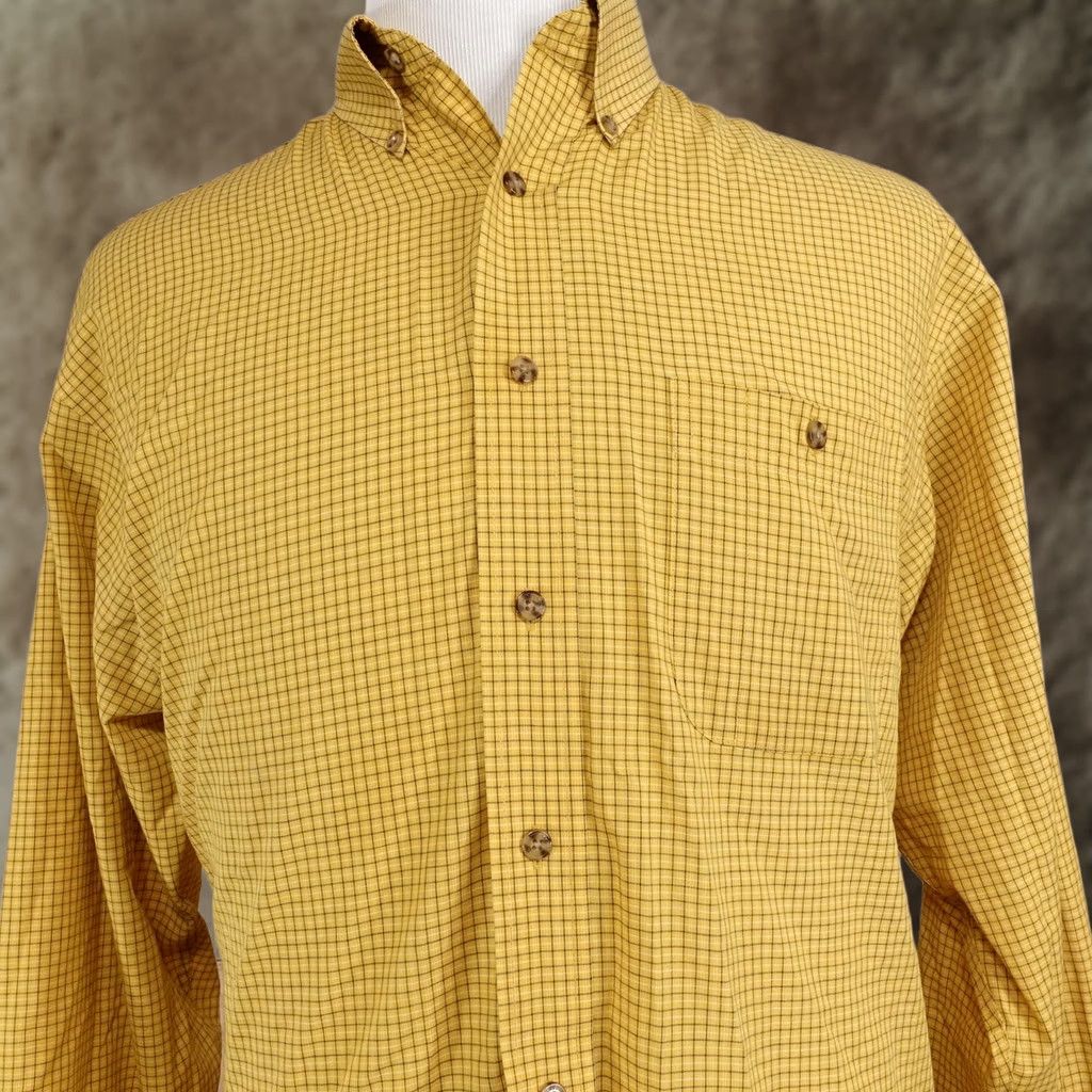 Roundtree & Yorke Roundtree & Yorke Shirt Mens L Yellow Check Long Sleeve Button-Up Easy Care Size US L / EU 52-54 / 3 - 1 Thumbnail