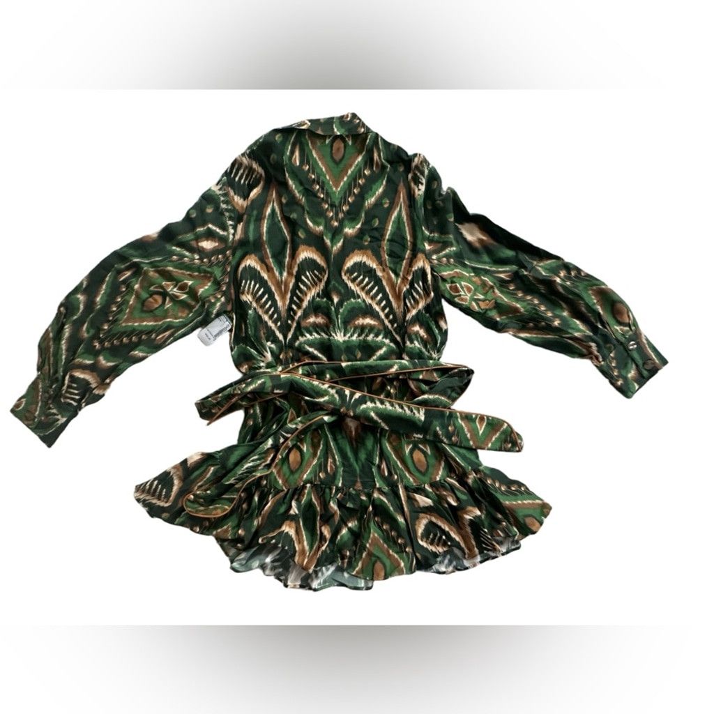 Farm Rio FARM Rio Pineapple Ikat Long Sleeve Shirtdress Dress Size M / US 6-8 / IT 42-44 - 12 Thumbnail