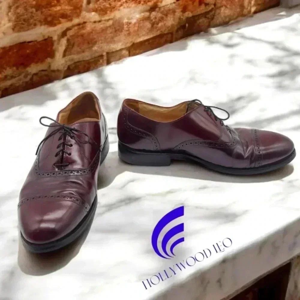 Bostonian Bostonian Impression 22028 Maroon leather cap toe dress shoe Size US 10 / EU 43 - 1 Thumbnail