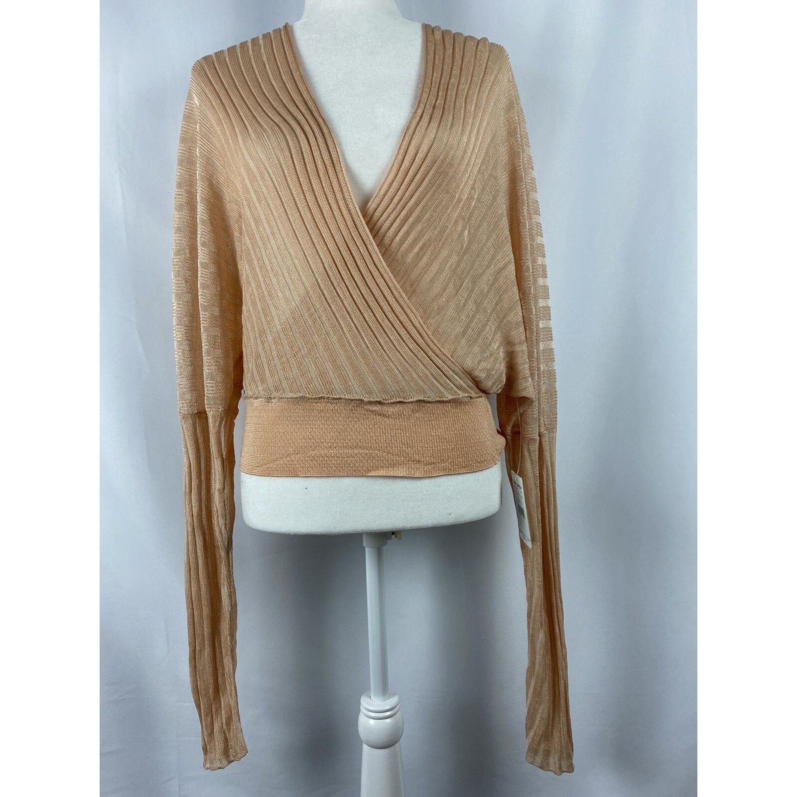 Free People FREE PEOPLE Womens Orange Long Sleeve Surplic Size L A002083 Size L / US 10 / IT 46 - 2 Thumbnail