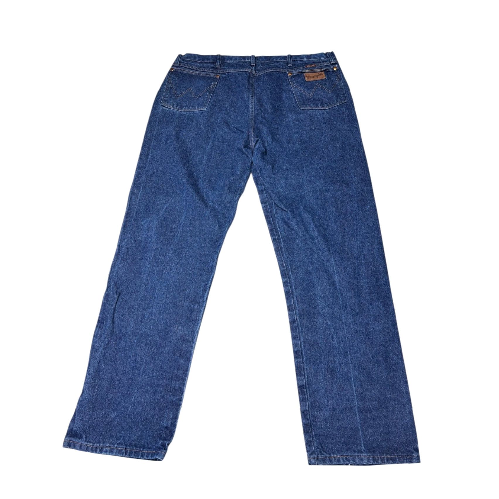 Wrangler Wrangler Jeans Men 44x34 Dark Wash Relaxed Fit Cotton Denim 5-Pocket Logo Zipper Button Straight Mid Rise 44 in Inseam 34 in Size US 44 / EU 60 - 7 Thumbnail