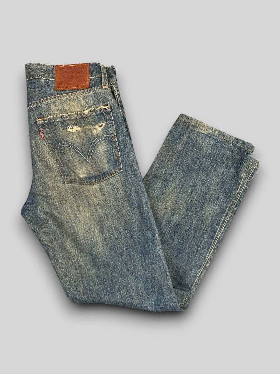 Levi's vintage 90s levis 502 rusty distressed denim nice design Size US 33 - 1 Thumbnail