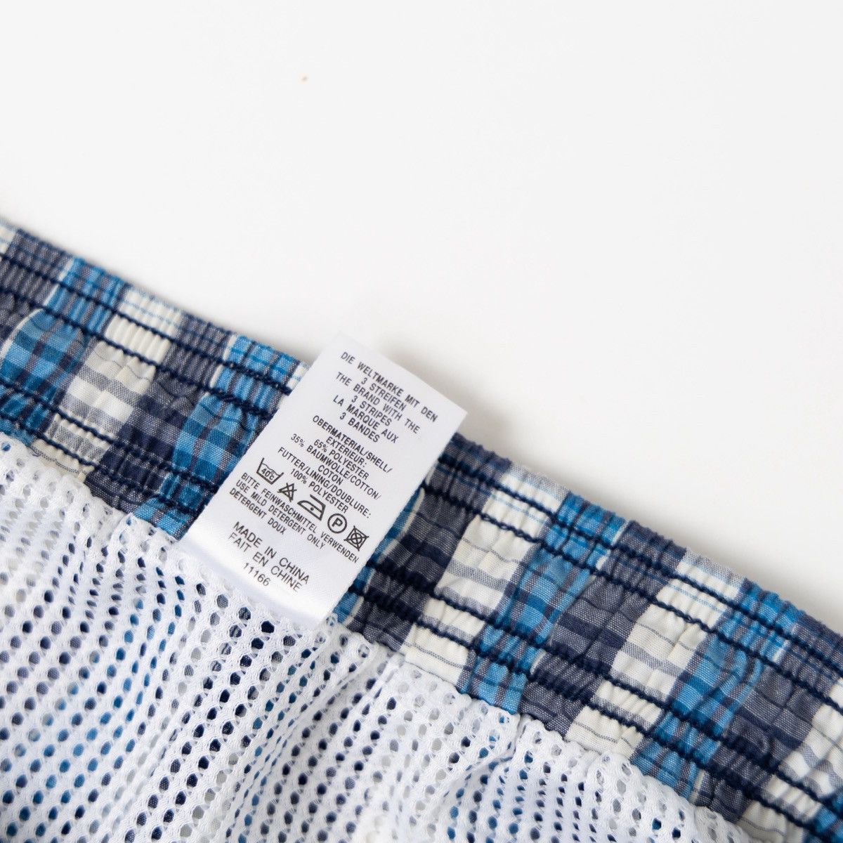Adidas Adidas Mens Vintage Blue Plaid Swim Shorts Mesh Lined Size US 32 / EU 48 - 8 Thumbnail