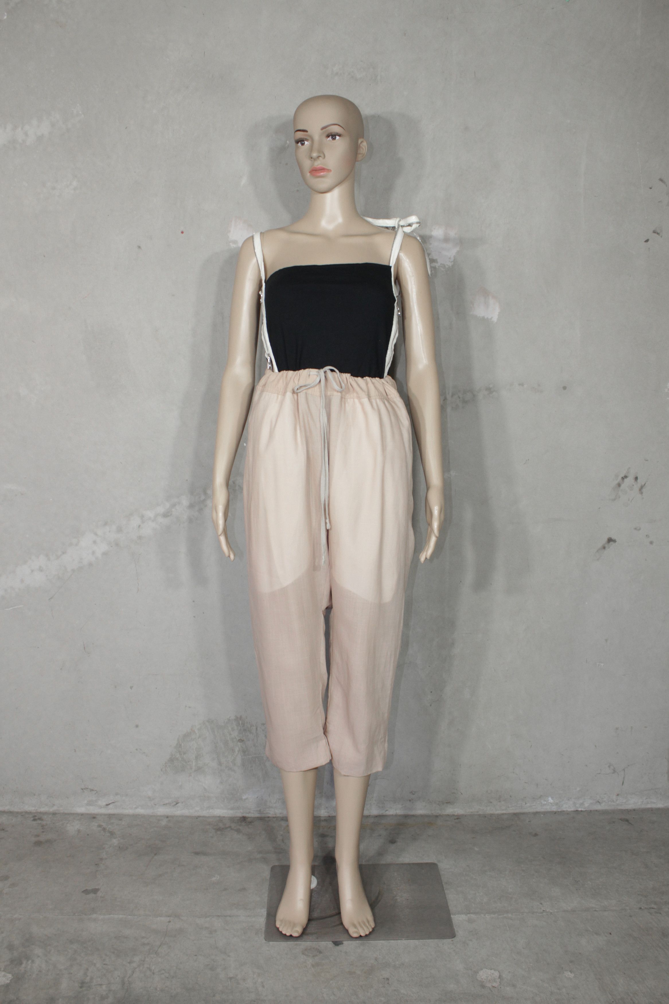 image of Rick Owens Island Wool Voile Pod Trousers in Flesh, Women's (Size 27)