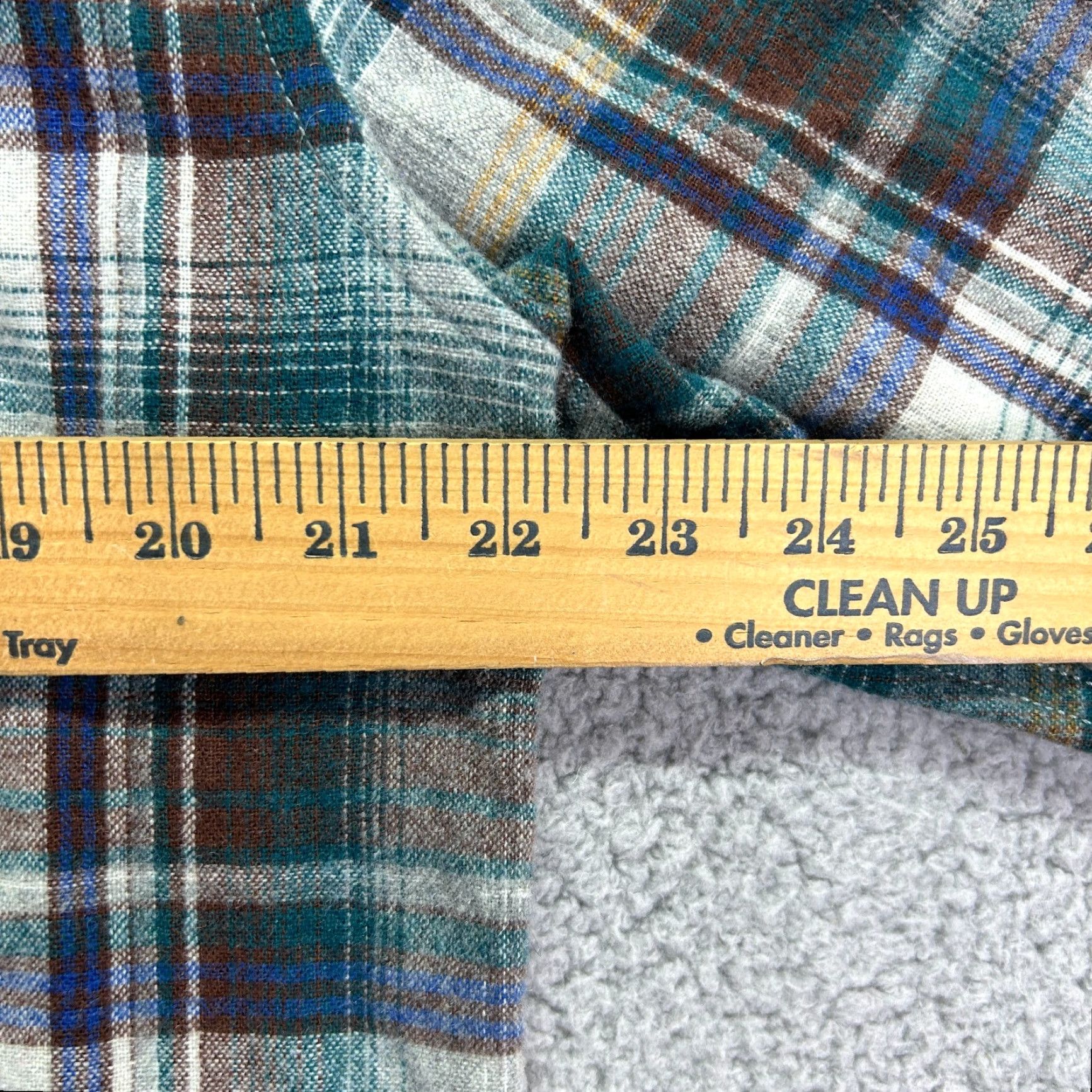 Rhythm Rhythm Shirt Men L Multicolor Plaid Button-Down Collared Flannel 100% Polyester Chest 44.5 in Classic Fit Button Up Pockets Outdoor Casual Mens Size US L / EU 52-54 / 3 - 7 Thumbnail