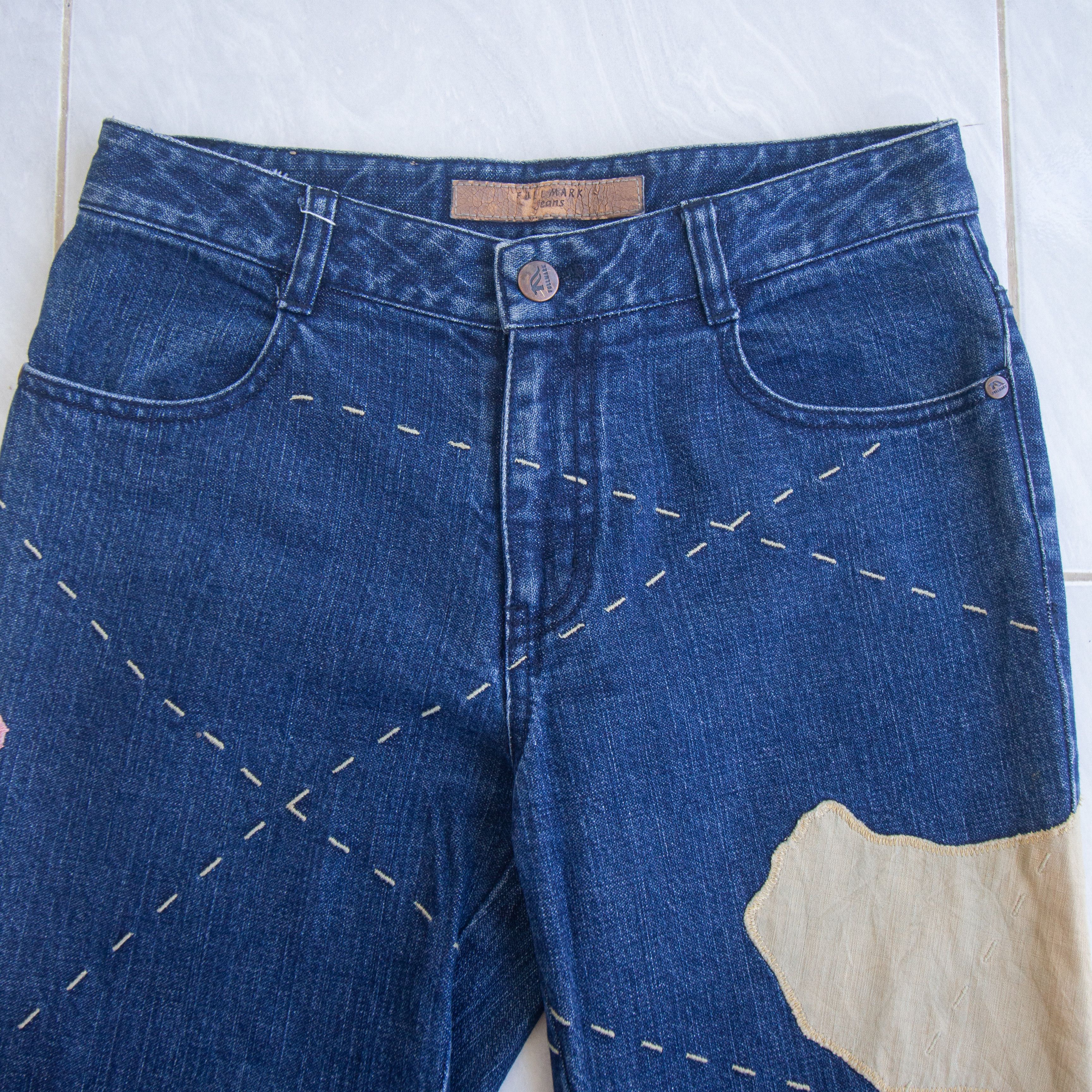 Japanese Brand Patchwork Flare Jeans by Fullmarks Size US 29 - 9 Thumbnail