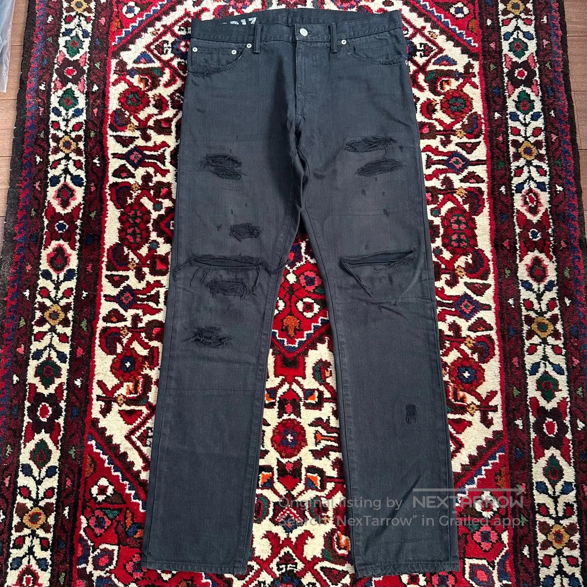 Visvim visvim black distressed denim pants size W34L3. Size US 34 / EU 50 - 1 Thumbnail