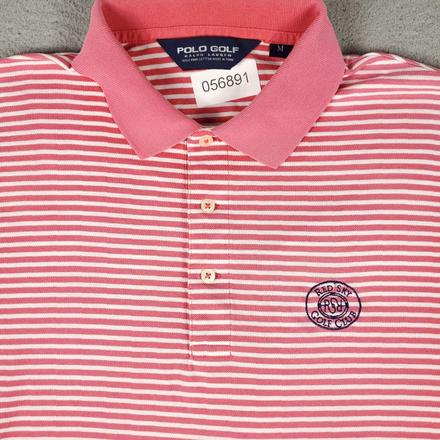 Ralph Lauren RALPH LAUREN Polo Shirt Mens Medium Pink Striped Casual Short Sleeve Polo Shirt M Pink American Preppy Logo Button-Front Classic Fit Men’s Shirt Size US M / EU 48-50 / 2 - 2 Thumbnail