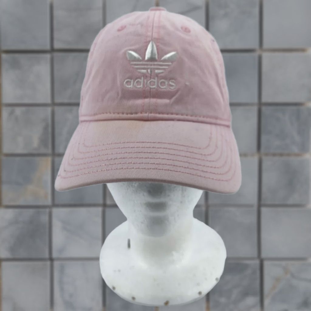 Adidas Adidas Womens Hat Cap Pink Trefoil Embroidered Strap Back Cotton One Size Size ONE SIZE - 1 Thumbnail