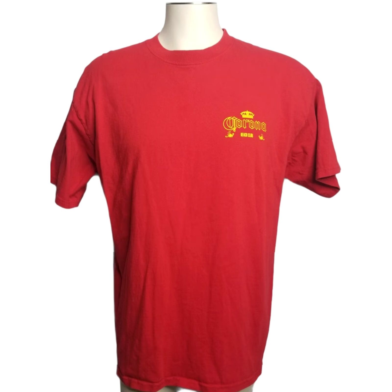 Doublet VINTAGE Corona Beach Club Mexico T Shirt 90s Double Sided Life’s a Beer XL Red Mens Cotton Logo Graphic Print Crew Neck Short Sleeve Size US L / EU 52-54 / 3 - 2 Thumbnail