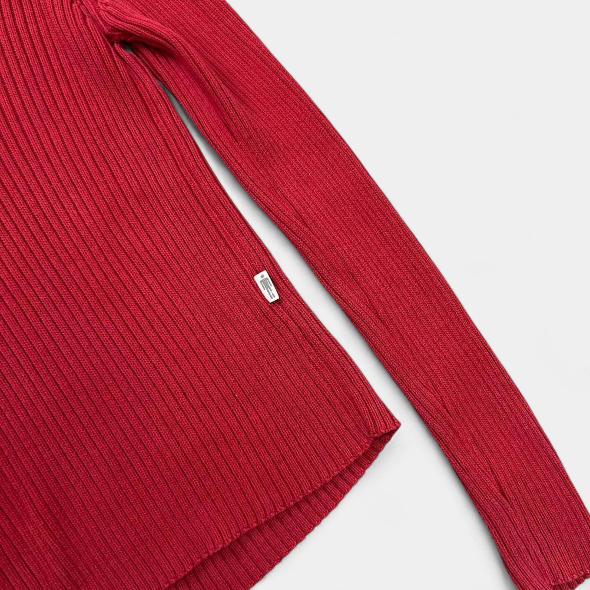 Jean Paul Gaultier Jean Paul Gaultier 90s Red V-Neck Logo Sweater Size S / US 4 / IT 40 - 5 Thumbnail