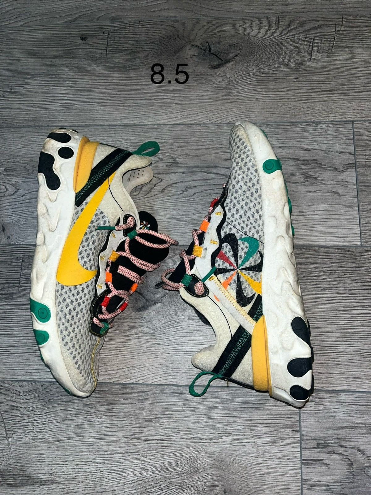 Nike Size 8.5 WORN Nike React Element 55 Sunburst CK9288 100 Grailed