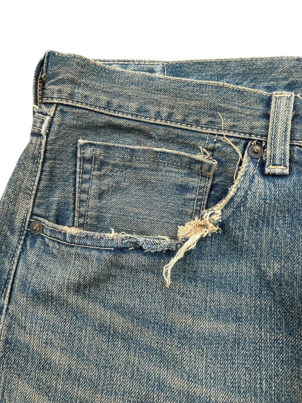 Kapital Thrashed Vintage Levis Big E Selvedge Rusty Faded Denim Jean Size US 31 - 9 Thumbnail
