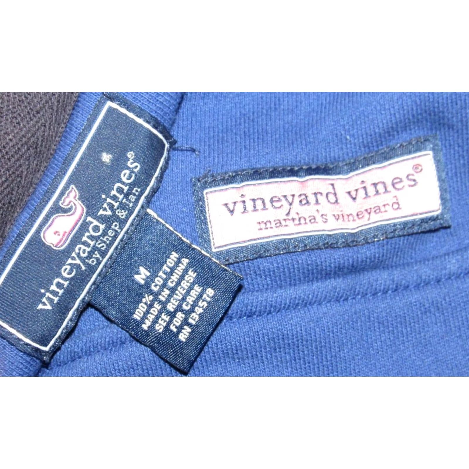 Vineyard Vines VINEYARD VINES Navy Blue Cotton 1/4 Zip Shep Sweater Medium M Shirt Mens Size US M / EU 48-50 / 2 - 4 Thumbnail