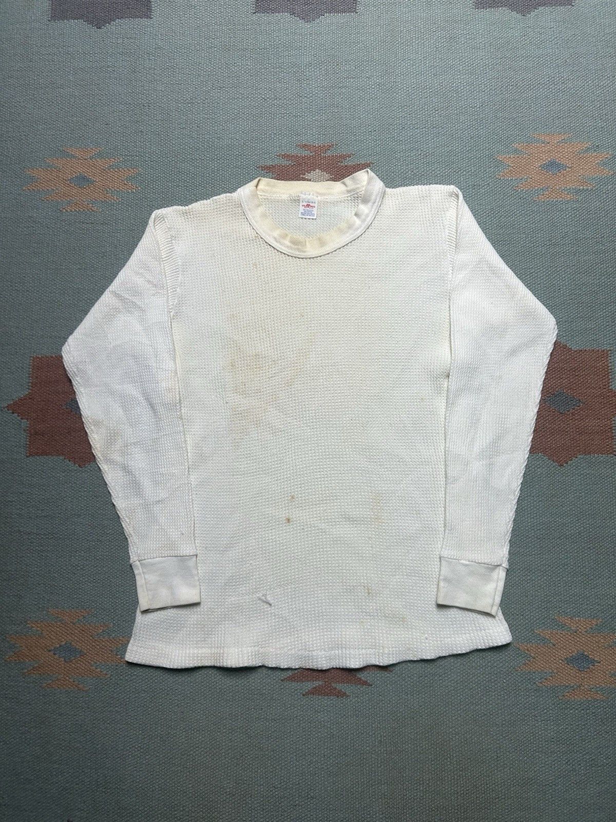 Vintage Vtg 70s 80s waffle knit thermal shirt valentines soft large Size L / US 10 / IT 46 - 1 Thumbnail