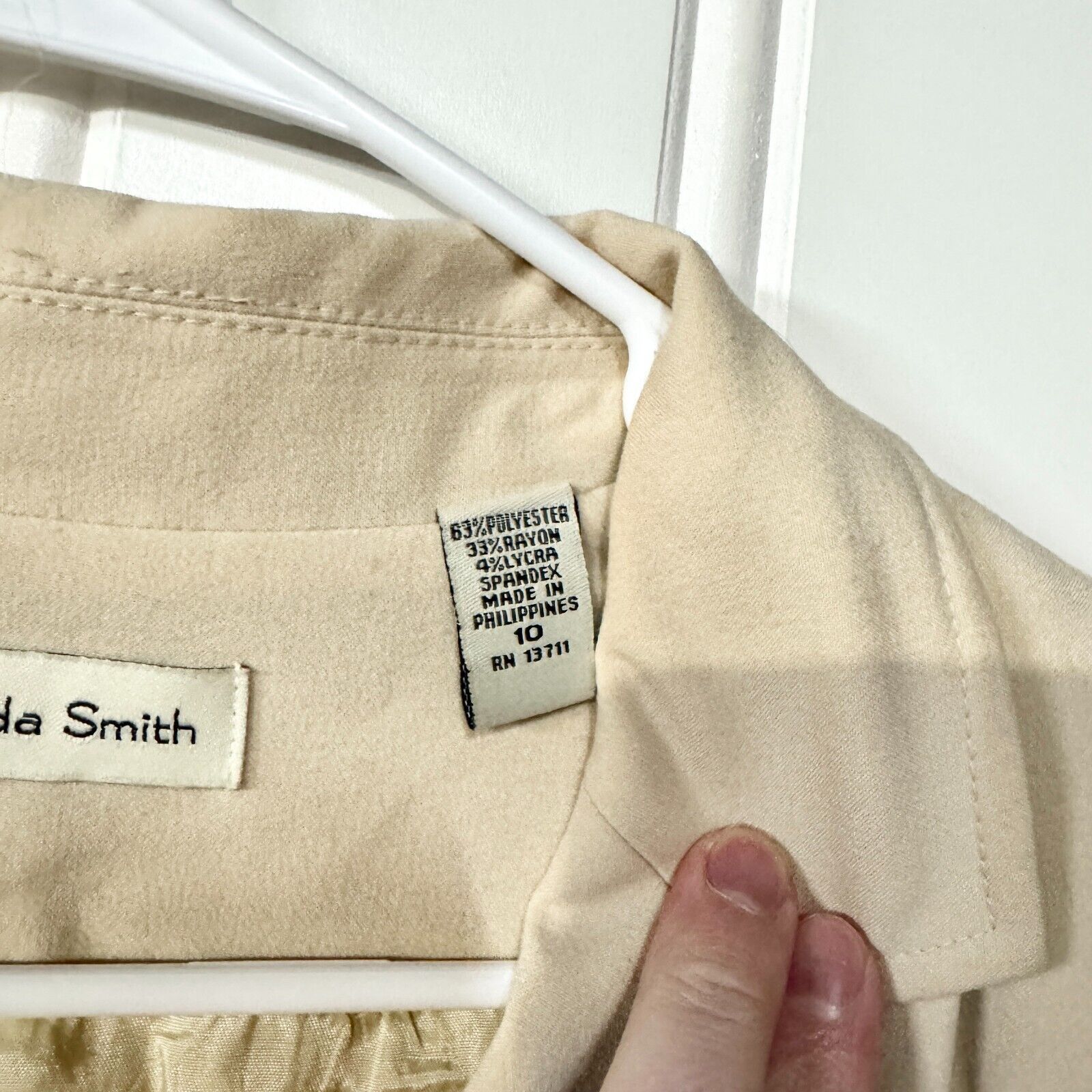 Vintage Vintage Amanda Smith Cream Single Button Down Blazer Size 10 Size L / US 10 / IT 46 - 2 Thumbnail