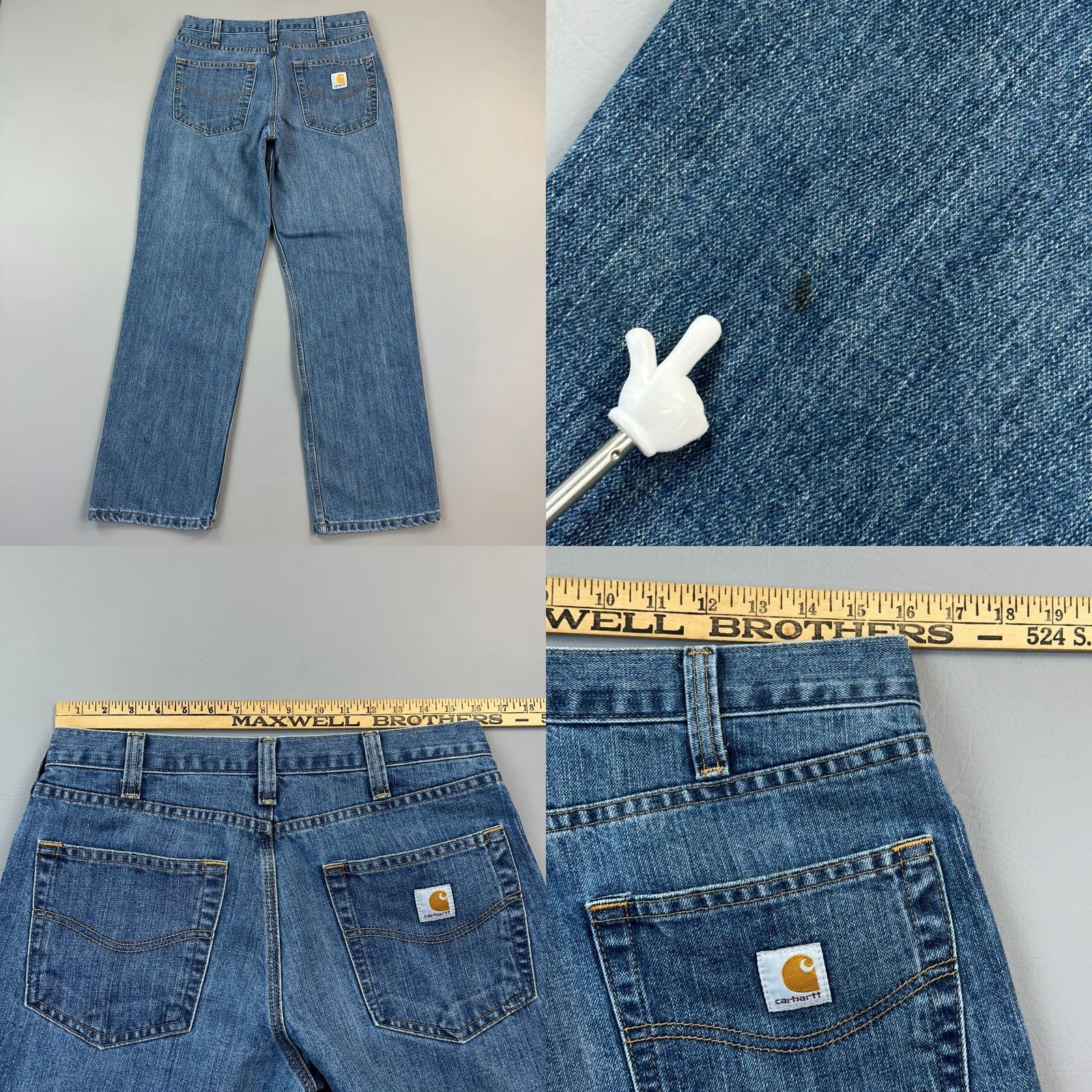 Carhartt Carhartt Jeans Mens 32x30 Blue Denim Midweight Relaxed Fit Work Wear 101483-980 Size US 32 / EU 48 - 8 Thumbnail