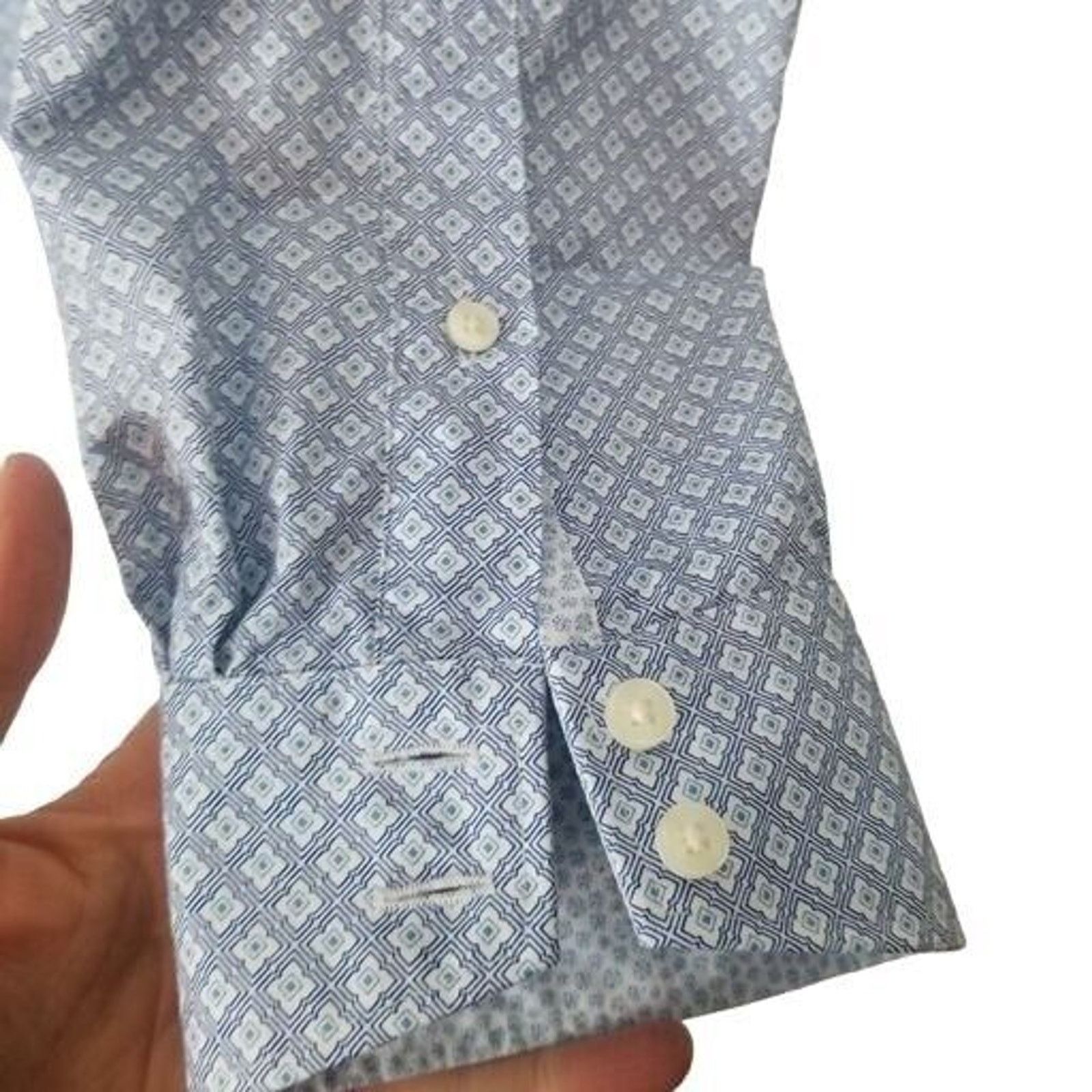 Ted Baker Ted Baker Endurance Mens Geometric Dress Shirt Size 34/35 Size US L / EU 52-54 / 3 - 4 Thumbnail