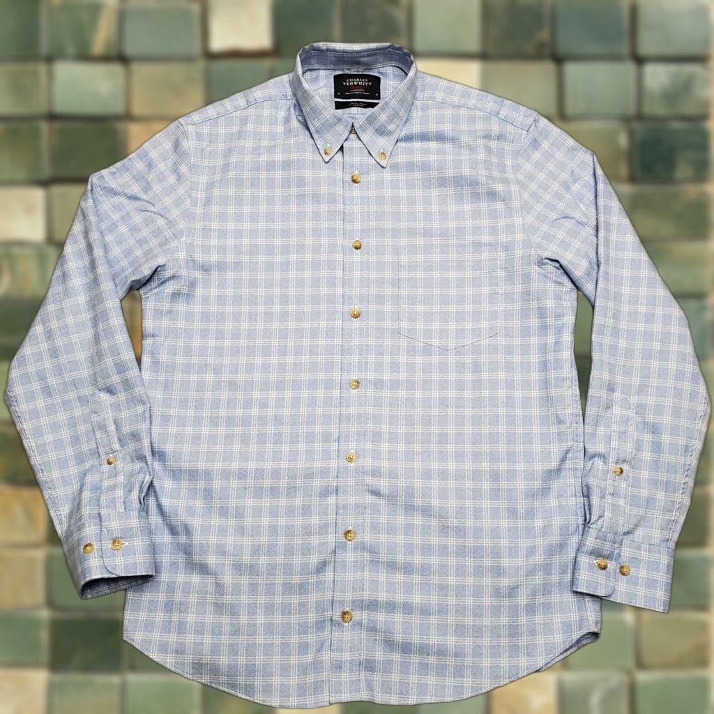 Charles Tyrwhitt VINTAGE Charles Tyrwhitt Shirt Mens Medium Blue Plaid Long Sleeve Non Iron Slim Casual Size US M / EU 48-50 / 2 - 1 Thumbnail