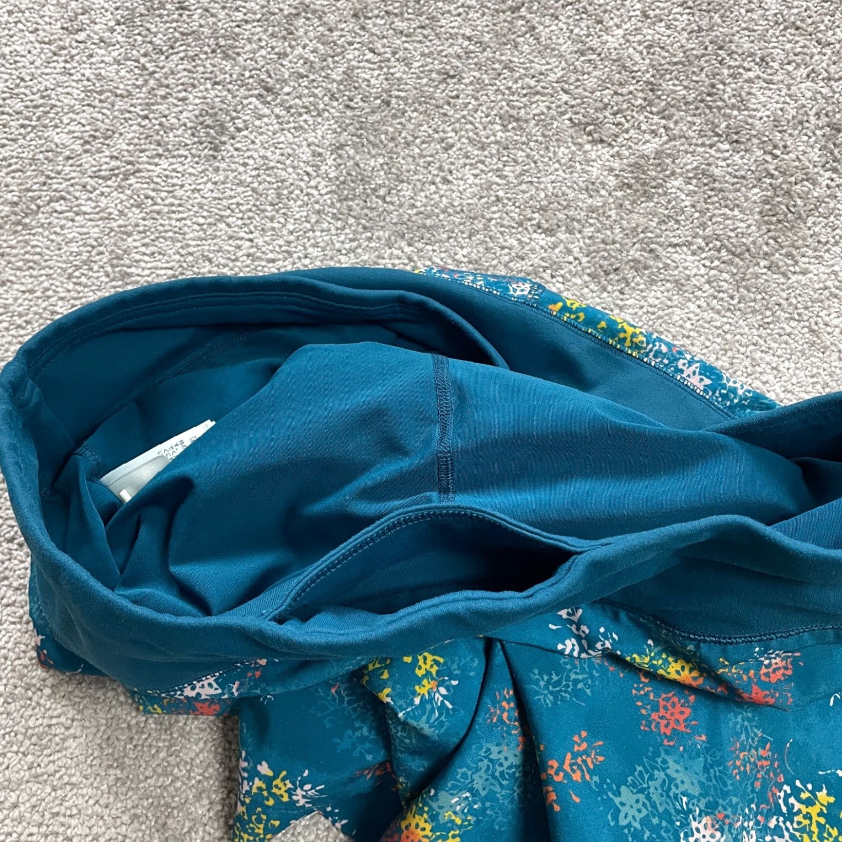 Lands' End Lands' End Active Shorts Women Large Teal Blue Patterned Lined High Rise Biker Womens Size 36" / US 14 / IT 50 - 6 Thumbnail