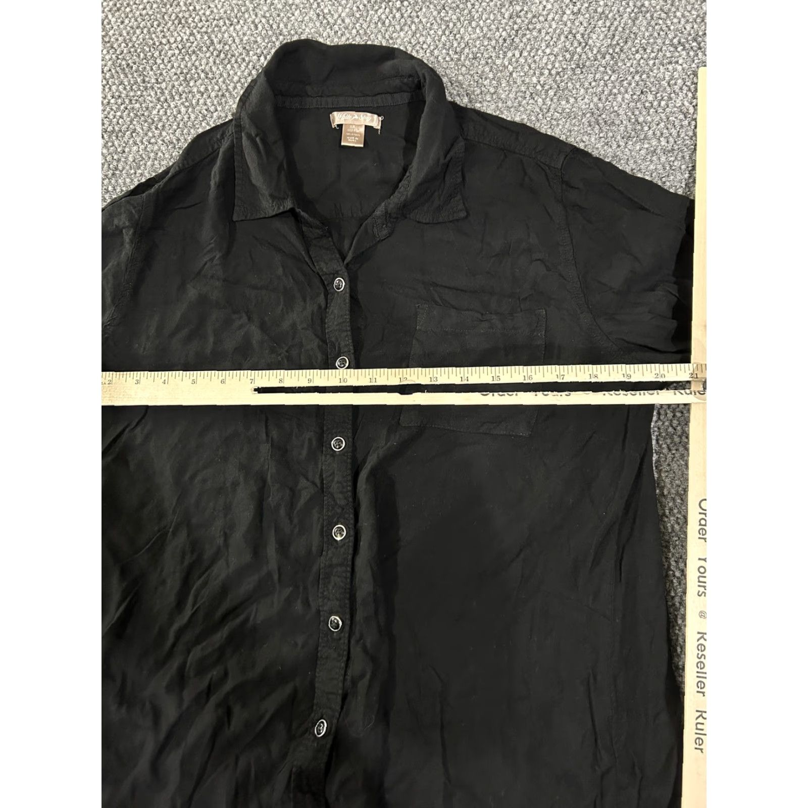 Vintage White Stag Shirt Womens Large Black Button-Front Roll Tab Sleeve Lightweight Top Size L / US 10 / IT 46 - 3 Thumbnail