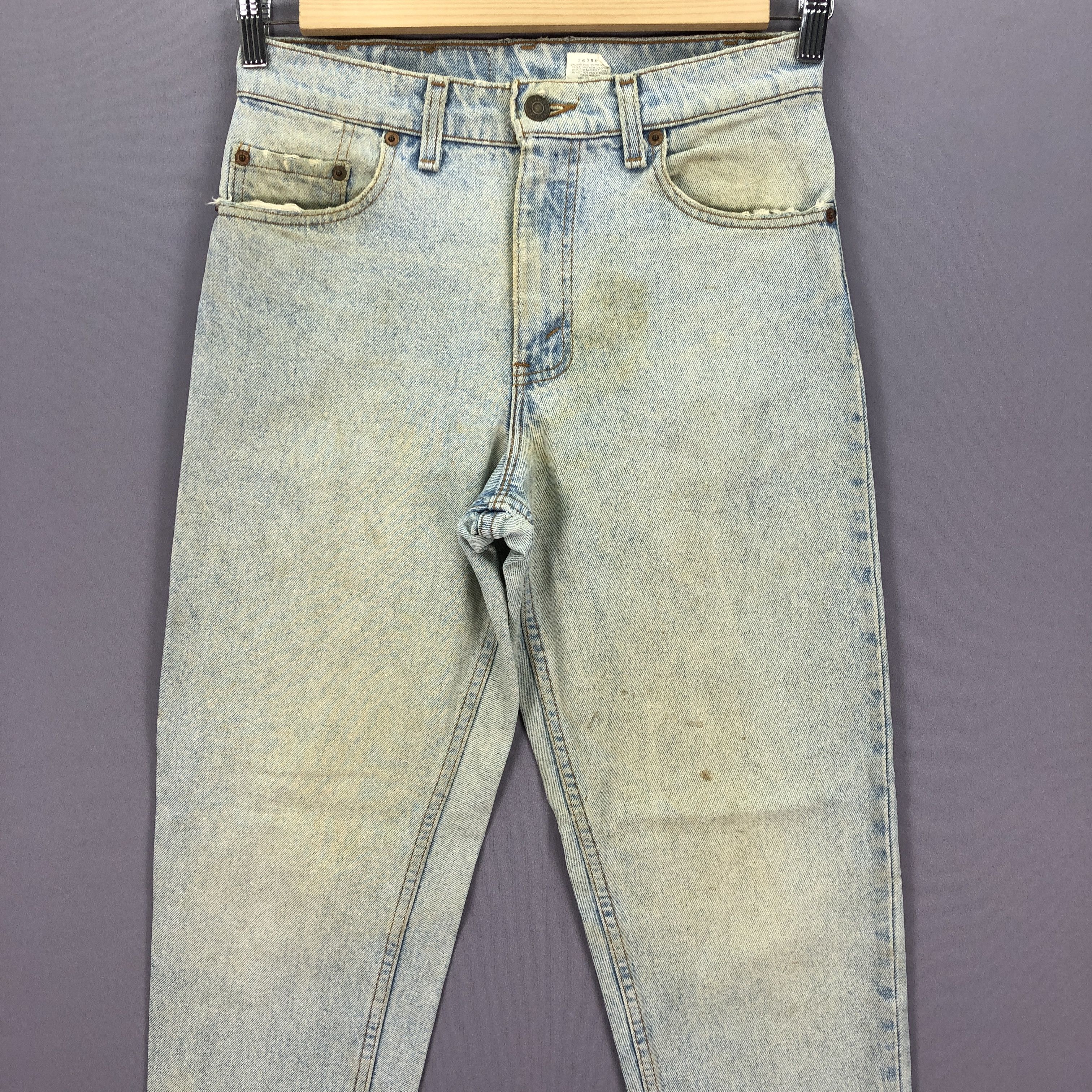 Levi's Vintage Levis 550 Dirty Ripped Jeans Faded Light Wash Denim Size 28" / US 6 / IT 42 - 3 Thumbnail