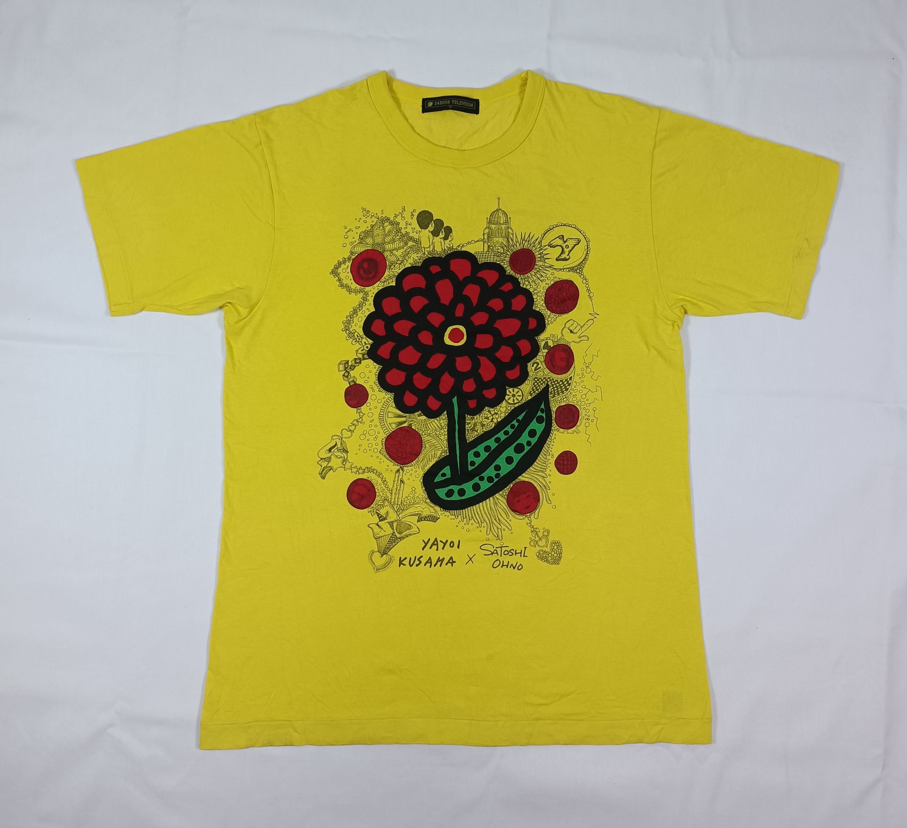 Japanese Brand Vintage Yayoi Kusama Satoshi 24 Hour Televison T Shirt Size US M / EU 48-50 / 2 - 1 Thumbnail