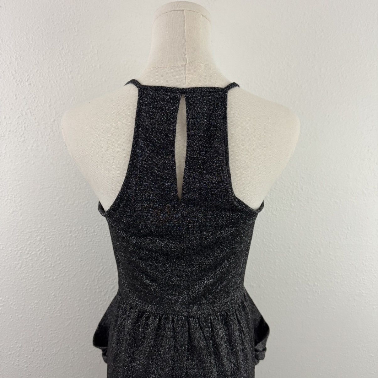 BCBGeneration BCBGENERATION Black Metallic Glitter Halter Midi Dress Size XS / US 0-2 / IT 36-38 - 7 Thumbnail