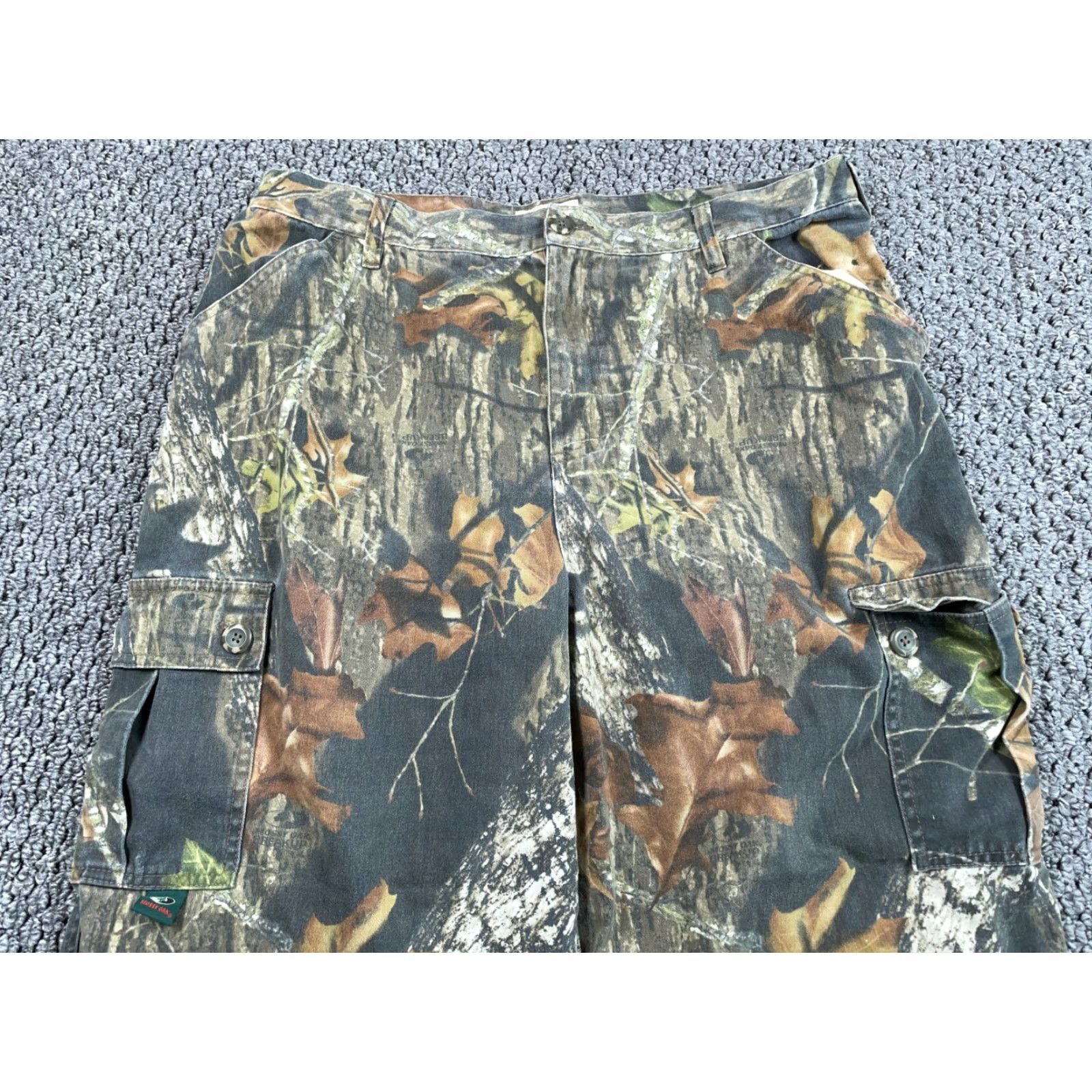 Vintage VTG Mossy Oak Camouflage Cargo Pants Men's Large Green Breakup Camo Adjustable Cotton Blend Polyester Cotton Mossy Oak Size US 37 - 4 Thumbnail