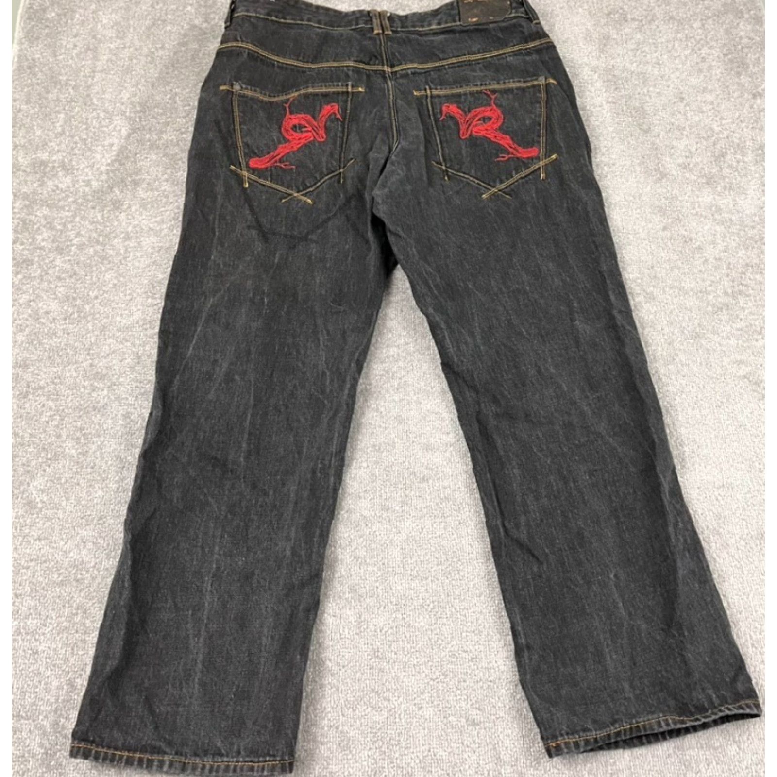 Rocawear VINTAGE ROCAWEAR Jeans Mens 40 x 32 Gray Denim Grunge Cyber Punk Emo Skater Wide Leg Y2K Retro Mens Size US 40 / EU 56 - 2 Thumbnail