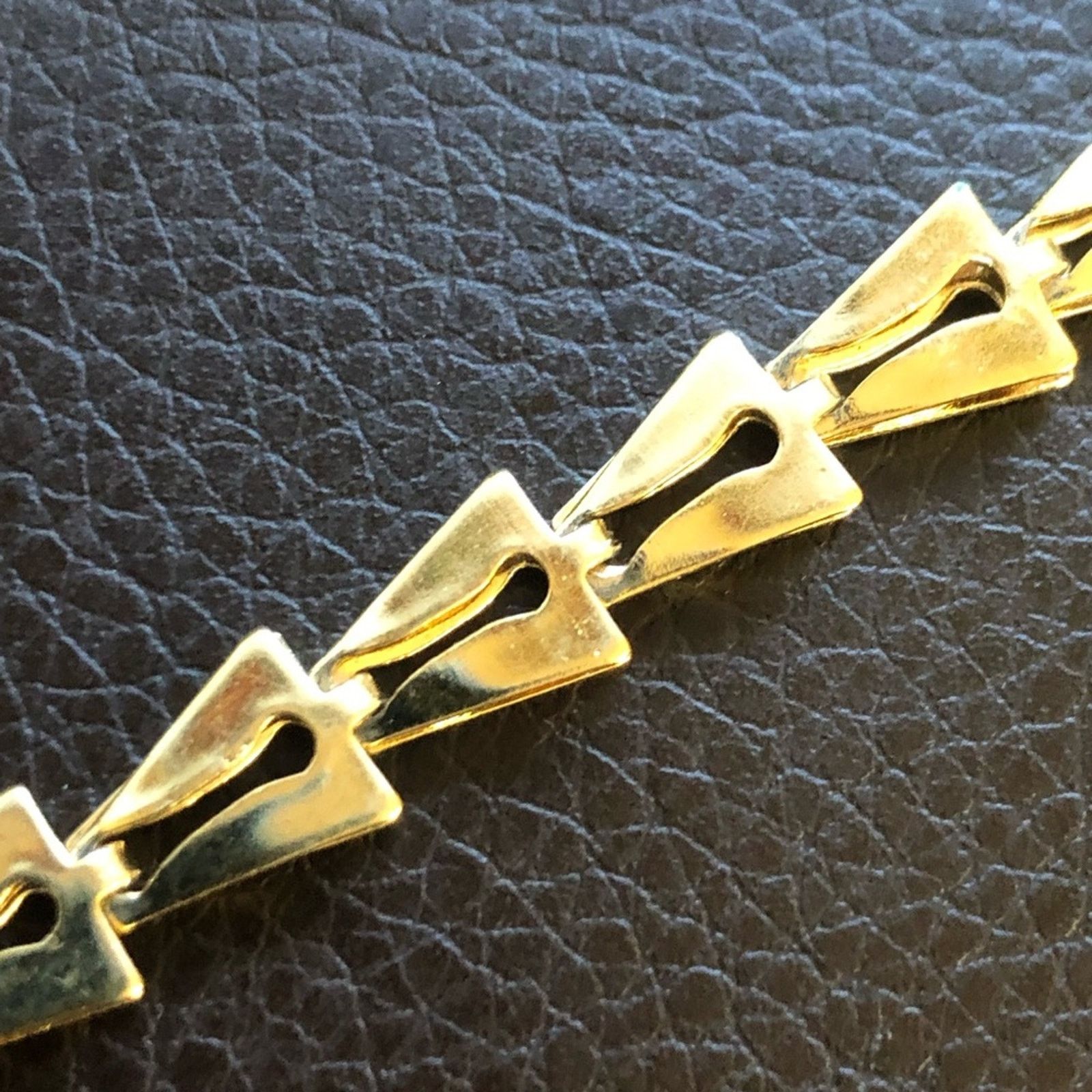 Jewelry Fancy gold plated open triangle link bracelet Size ONE SIZE - 6 Thumbnail
