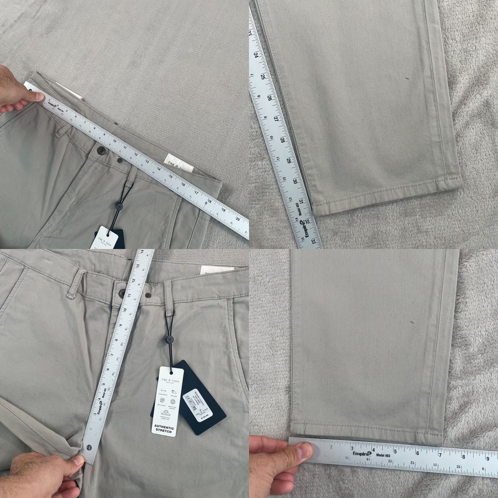 Rag & Bone VINTAGE Rag & Bone NY Fit 2 Chino Pants Mens 36x32 Fog Grey Slim Size US 36 / EU 52 - 8 Thumbnail