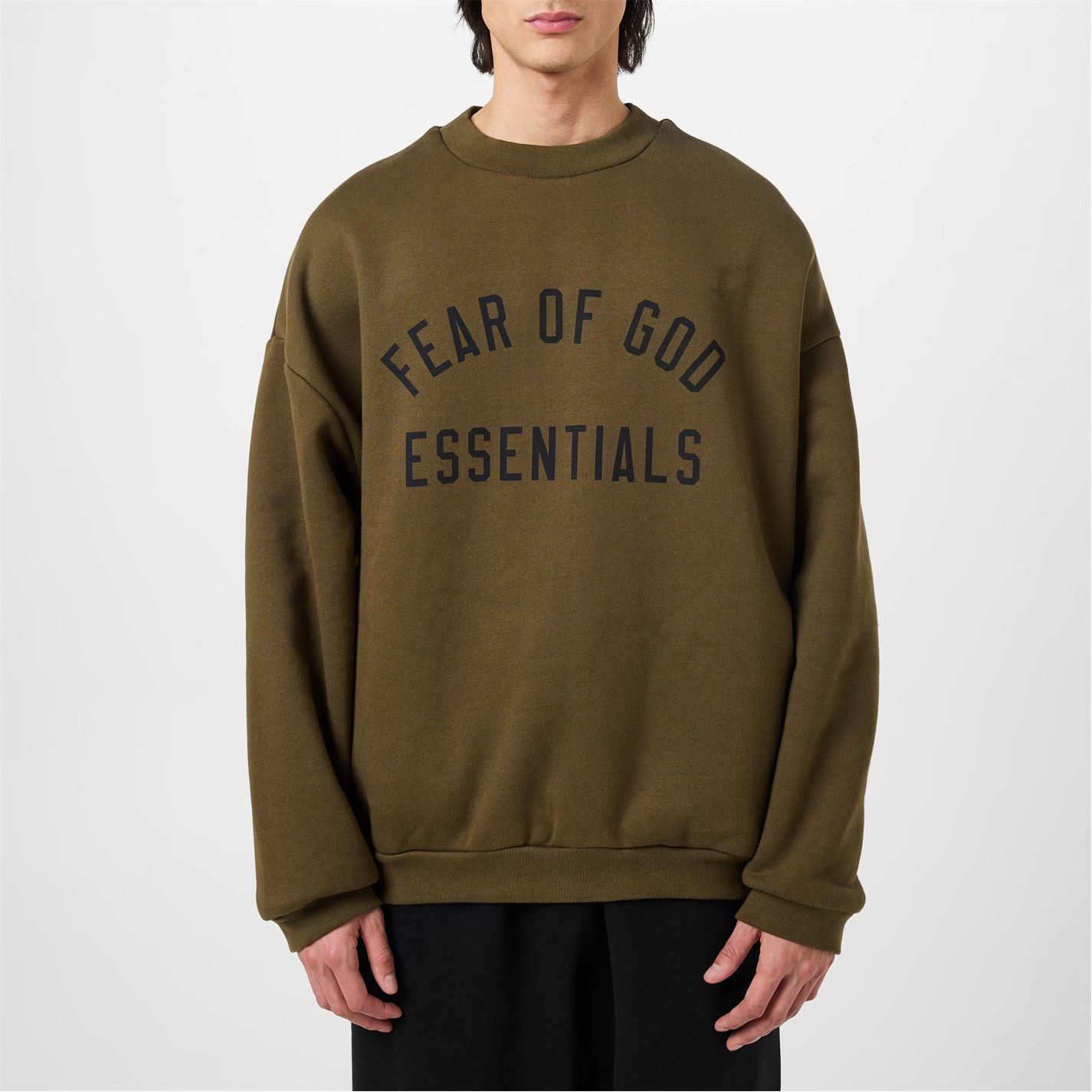 Fear of God o1g2r1mq0426 Crew Neck Sweatshirt in Olive Size US XS / EU 42 / 0 - 3 Thumbnail